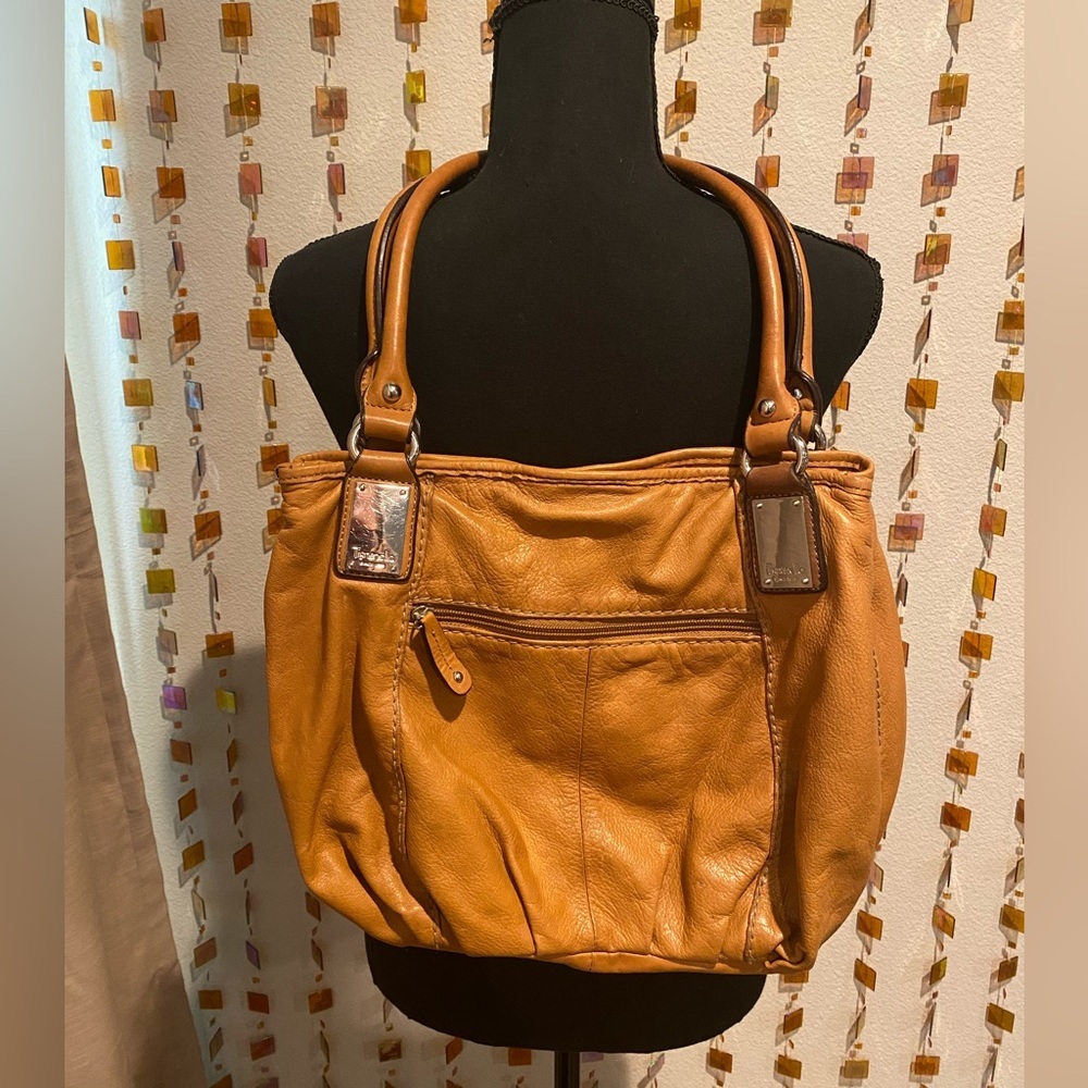 Caramel Leather Shoulder Bag